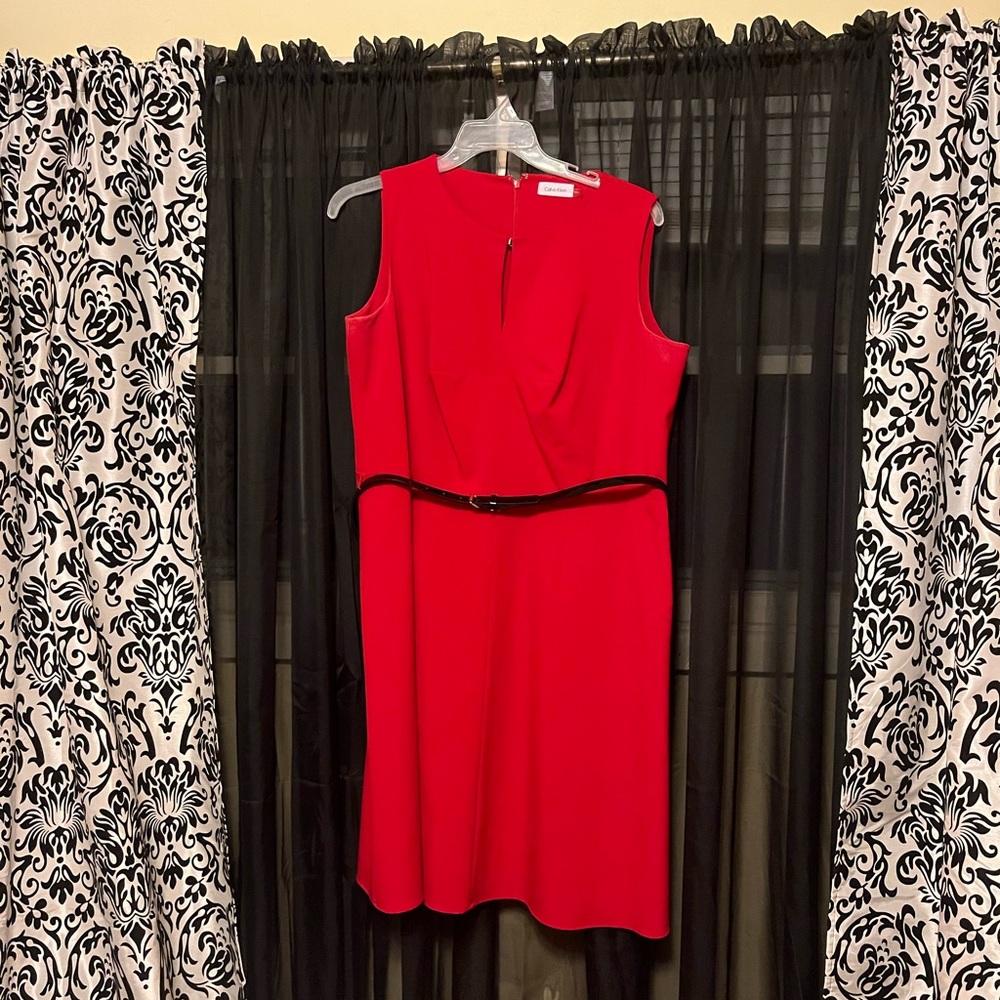 Calvin Klein sleeveless red dress. Plus size.